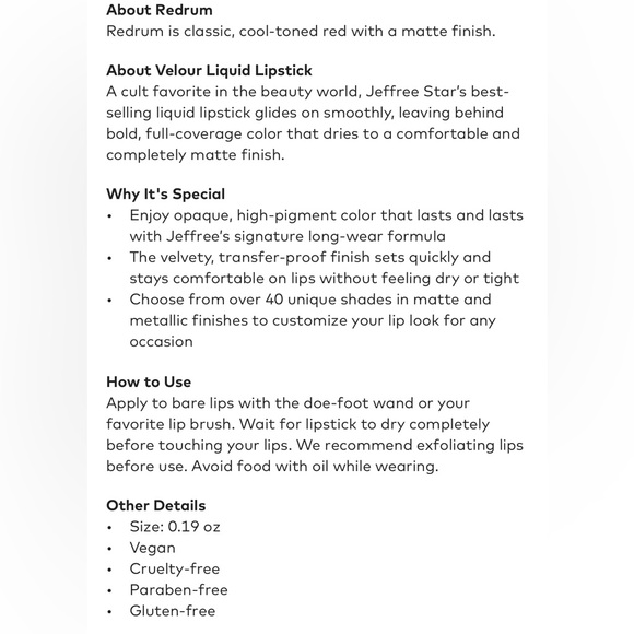 Jeffree Star Velour Liquid Lipstick in Redrum NWT - Picture 6 of 7